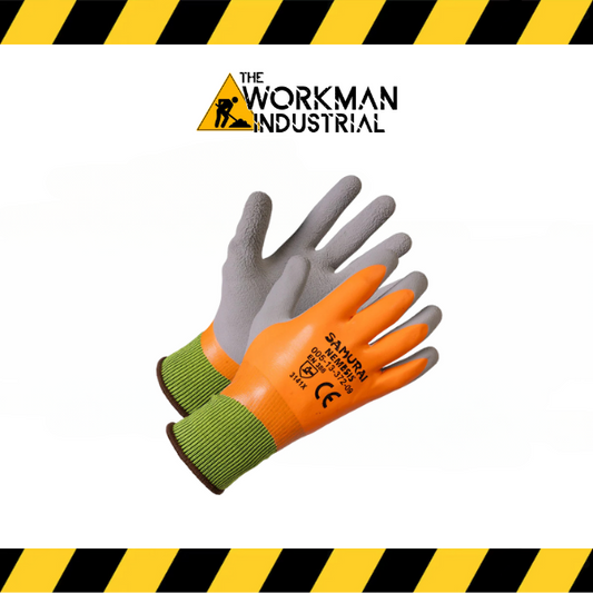 Pair of Forcefield Samurai Nemesis waterproof, double-dipped latex work gloves.