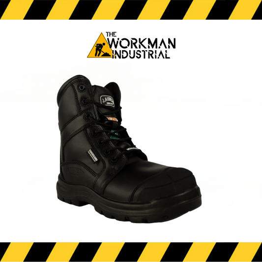 J. Audet Jr. TRS 8-inch waterproof non-metallic work boot in buffalo leather.