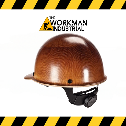Skullgard cap style hard hat in natural tan with phenolic shell and smooth crown.