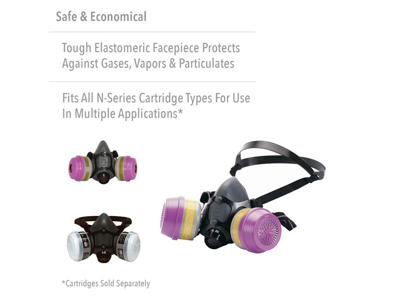 Honeywell North 5500 Half Mask Elastomeric With Dual Cartridge Connectors For N Series. Size Medium