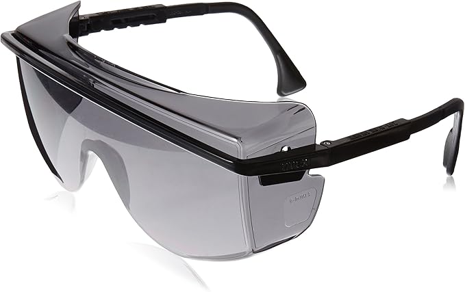 UVEX S2504 Astrospec OTG 3001 Safety Eyewear, Black Frame, Gray Ultra-Dura Hardcoat Lens