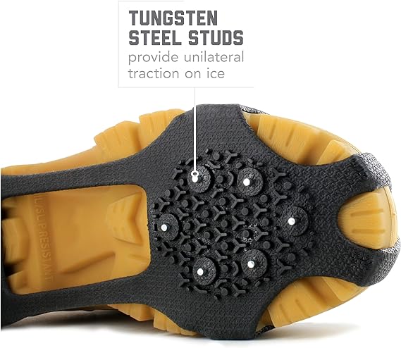 MaxxDry Grip On ice grips with tungsten steel studs.