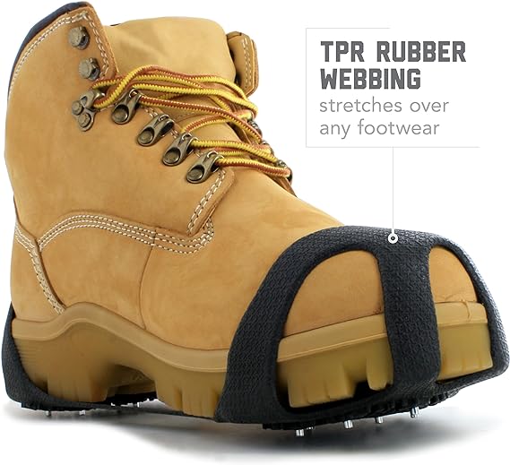 MaxxDry Grip On ice grips with tungsten steel studs.