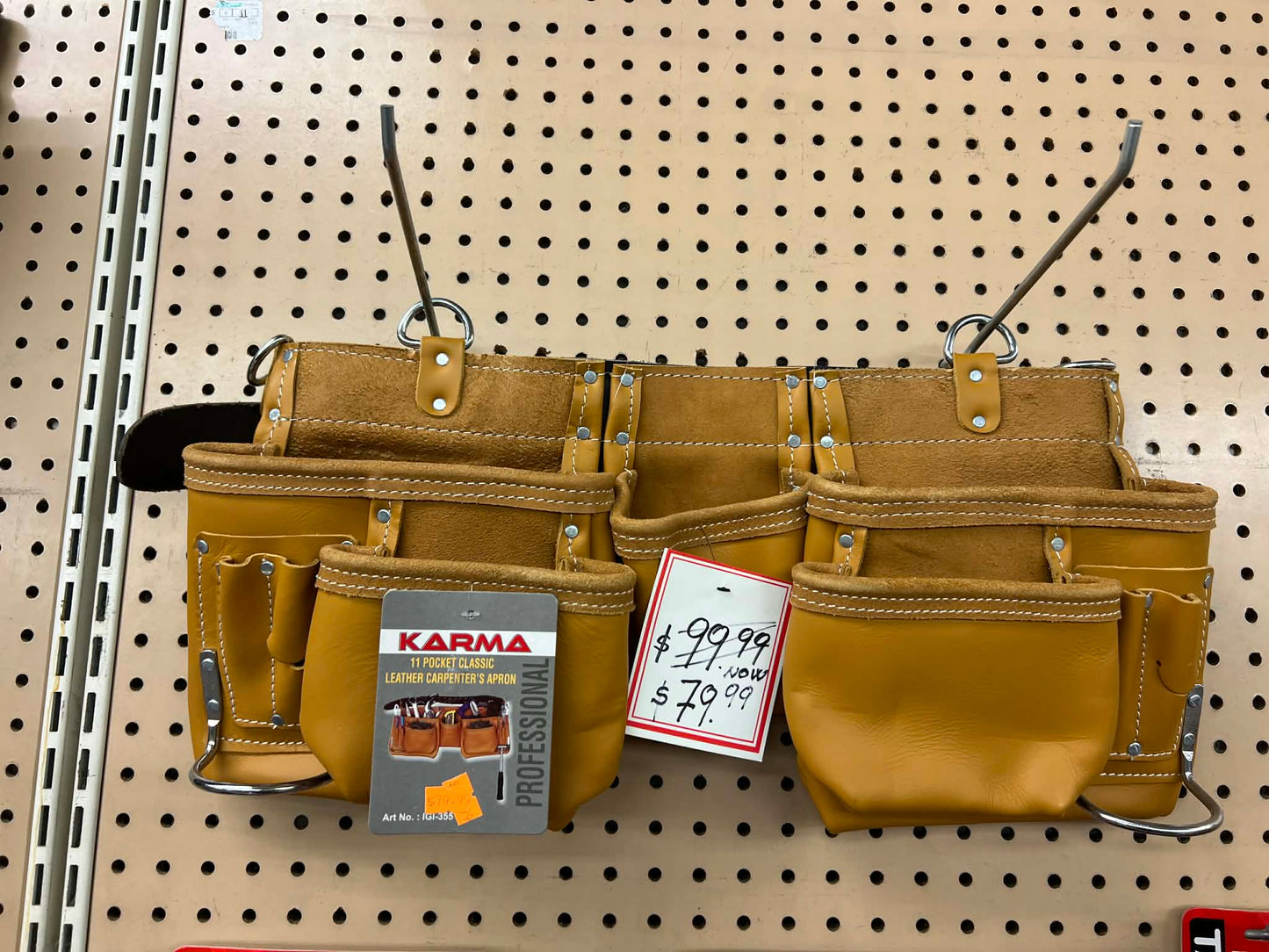 Karma 11 pocket leather carpenters apron