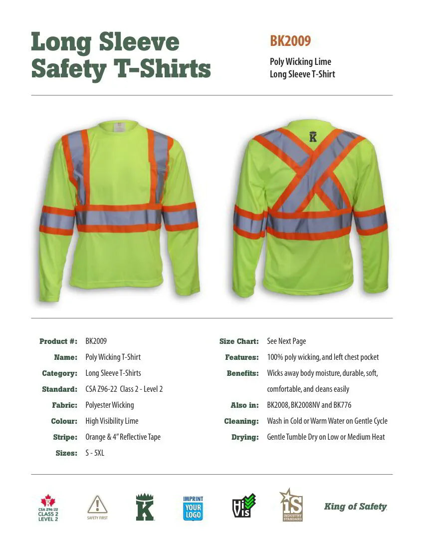 Big K Polyester Wicking Long Sleeve Shirt