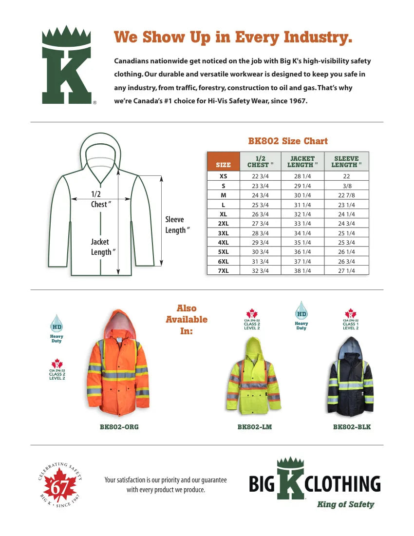 BIG K 300 Denier Polyester Rain Jacket
