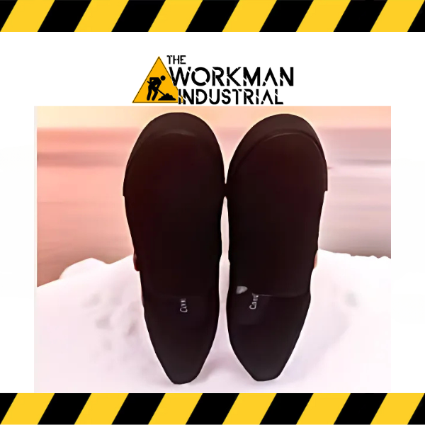 Top-down view of The Classic black canvas casual slip-on shoes.