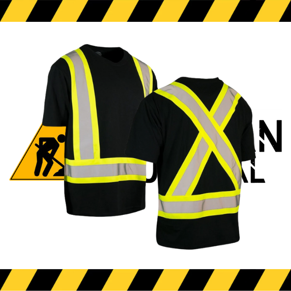 Forcefield hi-vis ultrasoft short sleeve safety t-shirt in fluorescent black.