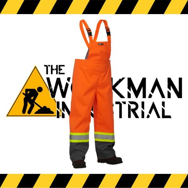 Forcefield hi-vis waterproof safety rain overalls in orange.