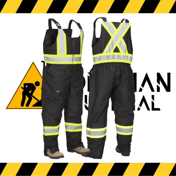 Forcefield hi-vis safety winter overalls in fluorescent black.