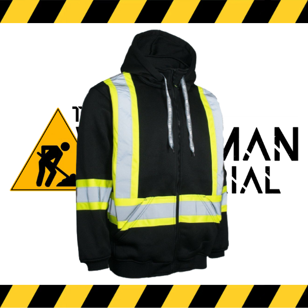 Forcefield deluxe hi-vis fleece hoodie in fluorescent black.