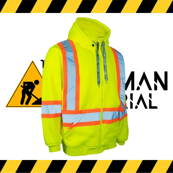 Forcefield deluxe hi-vis fleece hoodie in fluorescent lime.