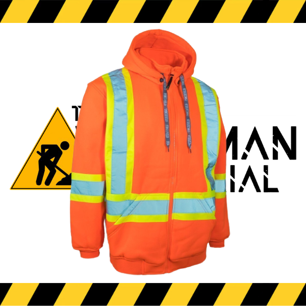 Forcefield deluxe hi-vis fleece hoodie in fluorescent orange.