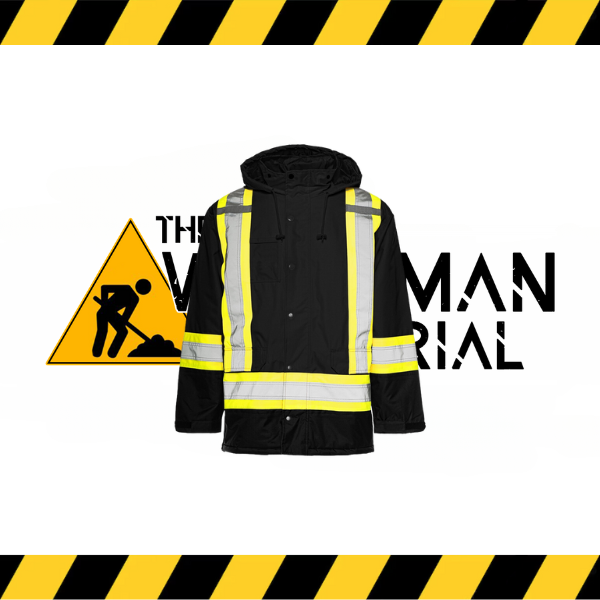 Ground Force hi-vis winter traffic parka in fluorescent yellow/orange.