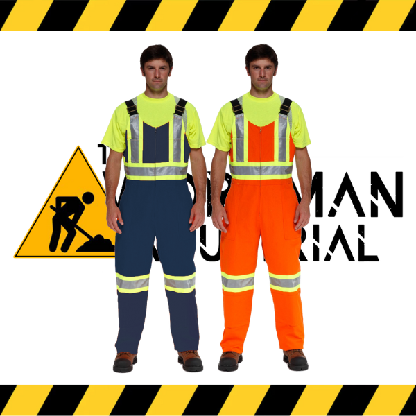 Ground Force hi-vis polyester/cotton safety coverall.