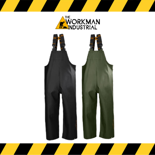 Helly Hansen Gale waterproof rain bib with flexible knit fabric.