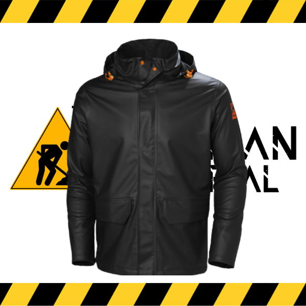 The black Helly Hansen Gale waterproof rain jacket.