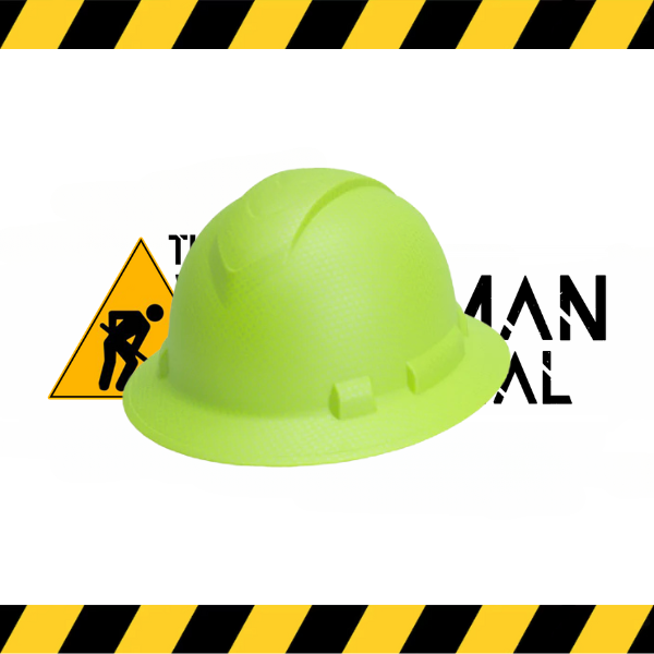 Pyramex Ridgeline full brim hard hat with a matte graphite hydro dipped finish.