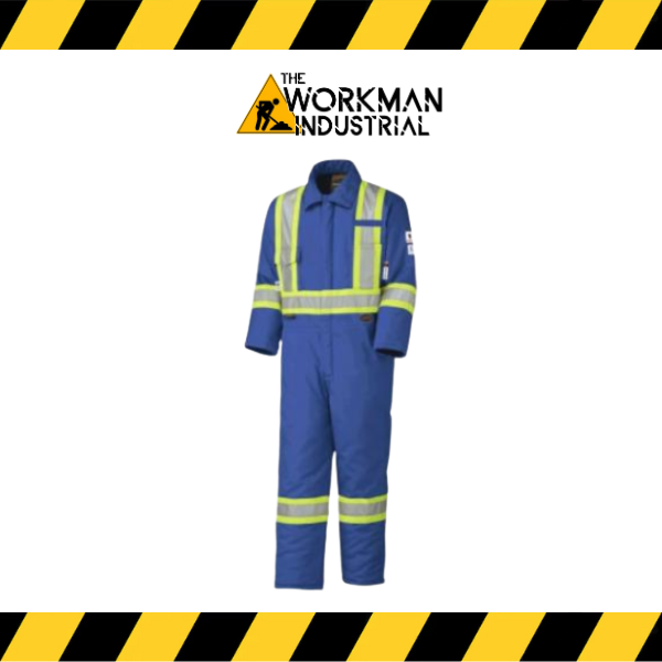NomadPro high-visibility poly/cotton work coveralls in blue.