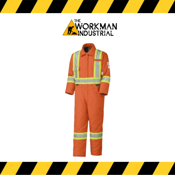 NomadPro high-visibility poly/cotton work coveralls in orange.