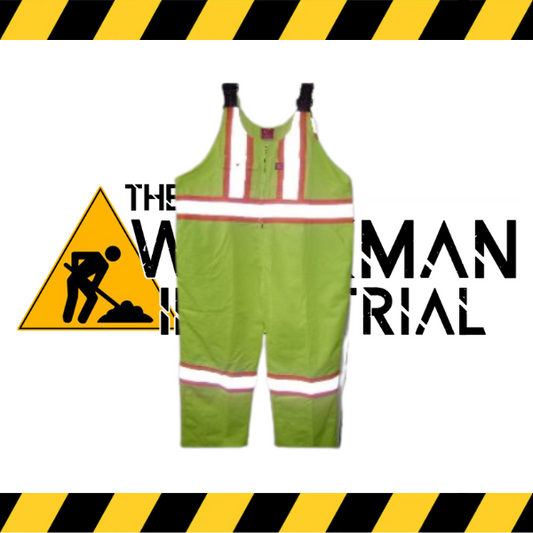 NomadPro high-visibility poly/cotton overalls in fluorescent green.