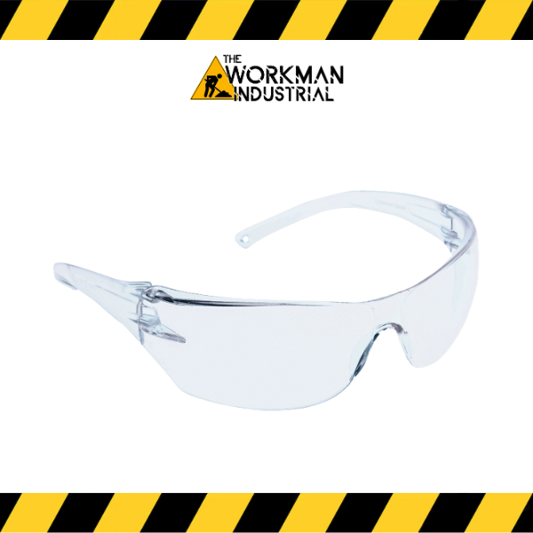 PIP Curve rimless safety glasses with a clear lens and 3A coating.