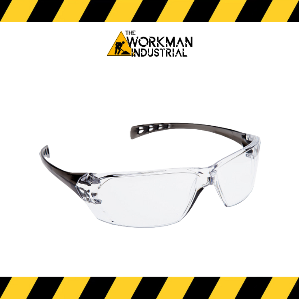 PIP Solus rimless safety glasses with a clear lens and 3A coating.