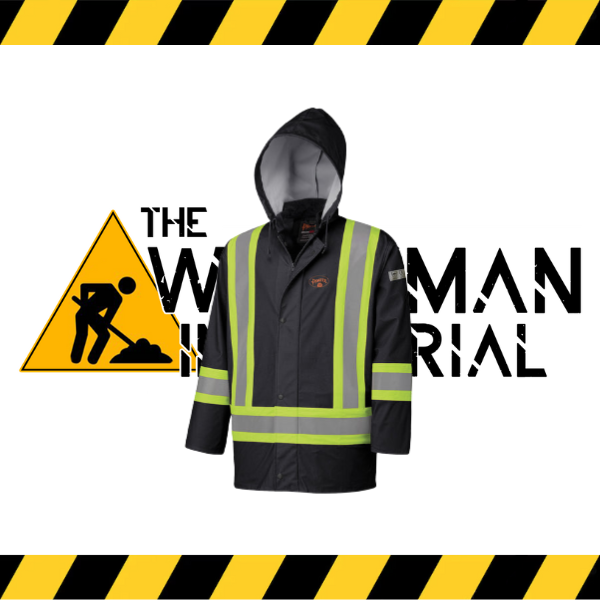 Pioneer FR hi-vis waterproof safety jacket with 4-way stretch.