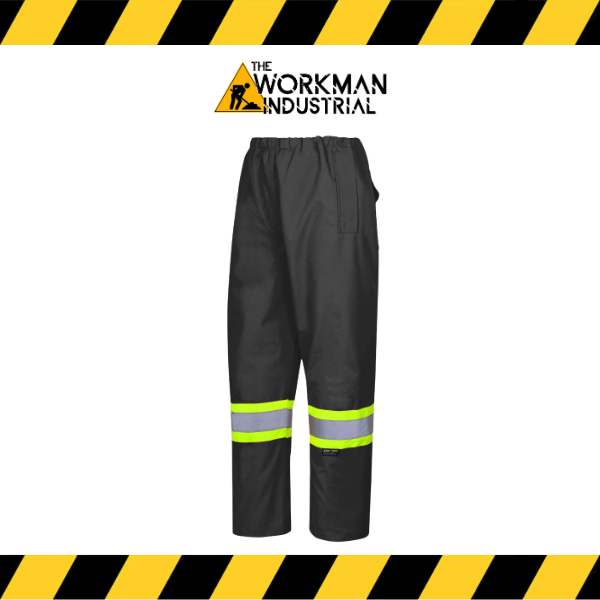 Pioneer hi-vis heavy-duty 450D waterproof pants in fluorescent black.