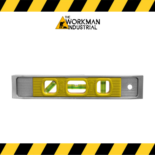 Premium Tools 9-inch magnetic torpedo level with V-groove edge.