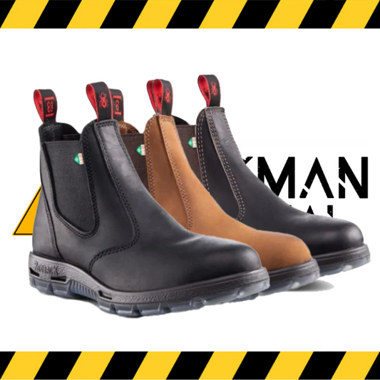 RedBack Bobcat CSA steel toe slip-on work boot.