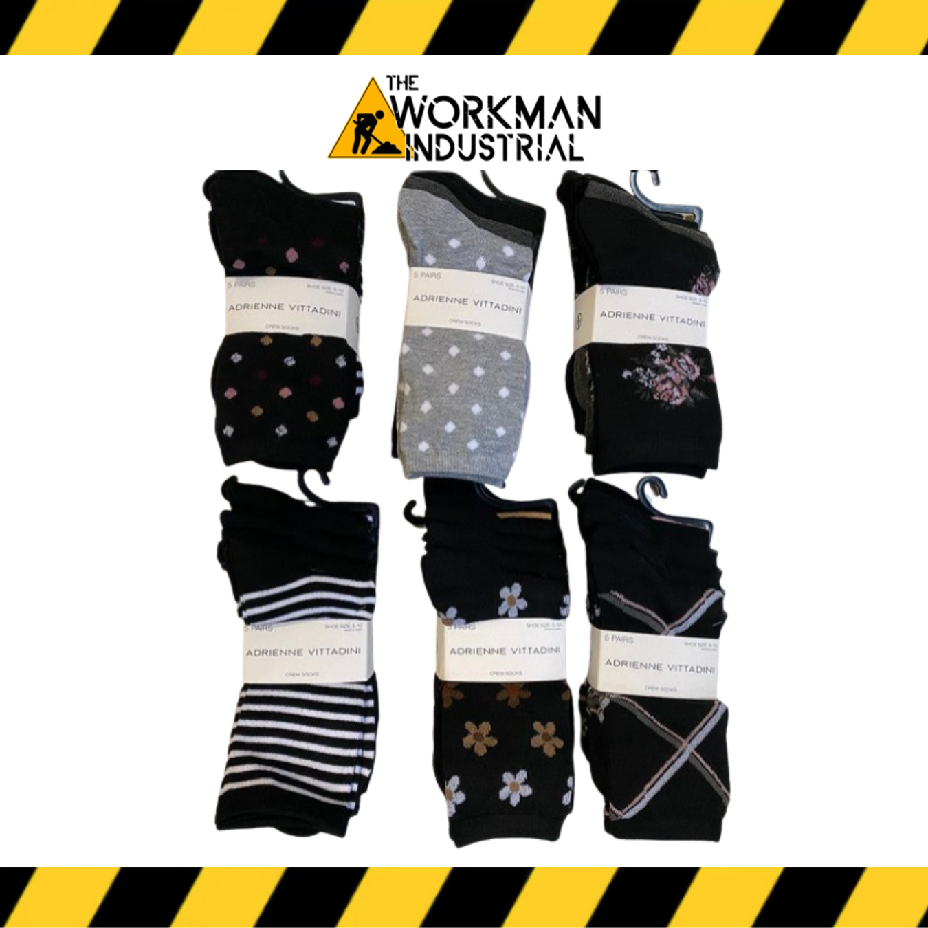 Ladies ADRIENNE VITTADINI , 5 pack Printed Crew Sock