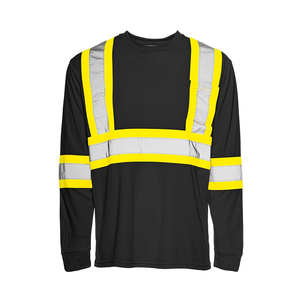 Groundforce TT2 • Long Sleeve Polyester Traffic T-Shirt, 4″ Refl. Tape