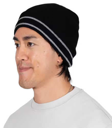 Pioneer Hi-Vis Reflective Safety Toque - Black - One Size Fits All