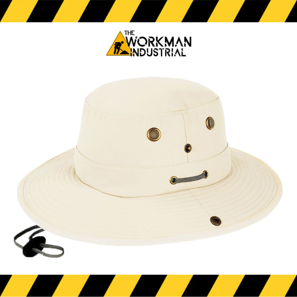 The World Famous Skipper Hat in a natural canvas color.