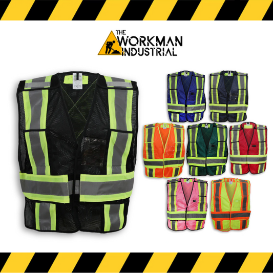 Collection of Big K 5-point tearaway mesh safety vests in multiple colors