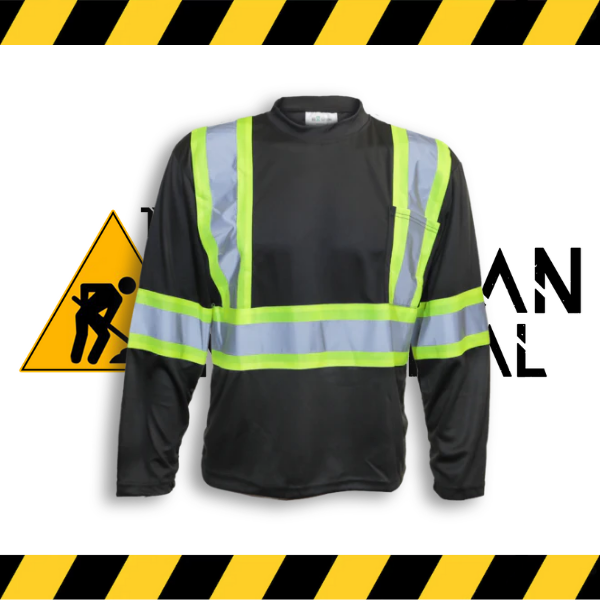 The black green Big K long sleeve wicking hi-vis shirt with 3M reflective tape.