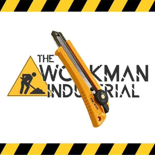 The Premium Tools yellow and black snap-off utility knife.