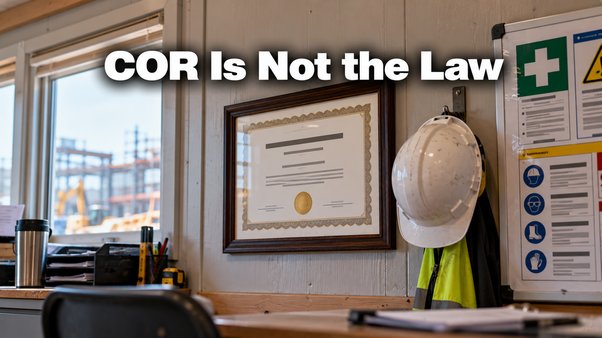 COR Is Not the Law, and You Still Cannot Bid Without It