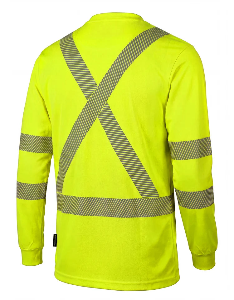 Hi Vis Black Crewneck Long Sleeve Ultrasoft Technical Tee