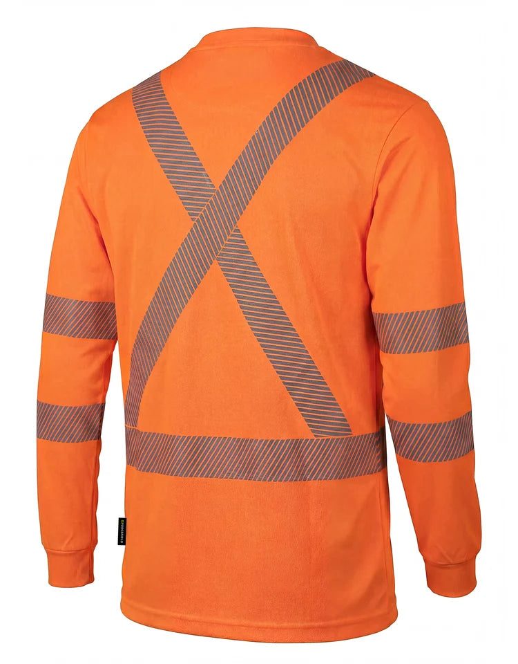 Hi Vis Black Crewneck Long Sleeve Ultrasoft Technical Tee