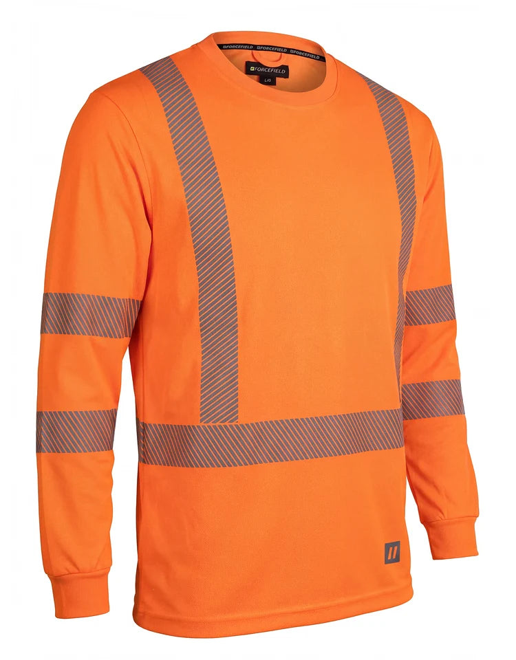 Hi Vis Black Crewneck Long Sleeve Ultrasoft Technical Tee