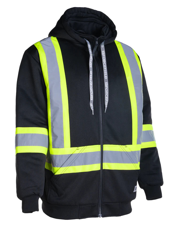 Forcefield Deluxe Hi Vis Safety Hoodie, Detachable Hood