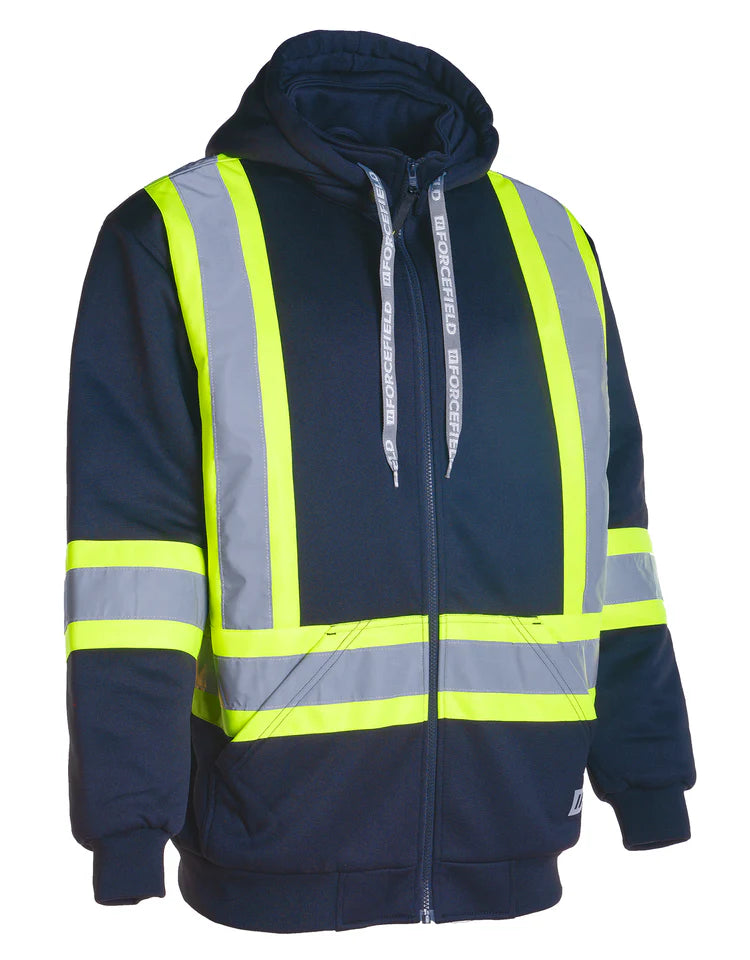 Forcefield Deluxe Hi Vis Safety Hoodie, Detachable Hood