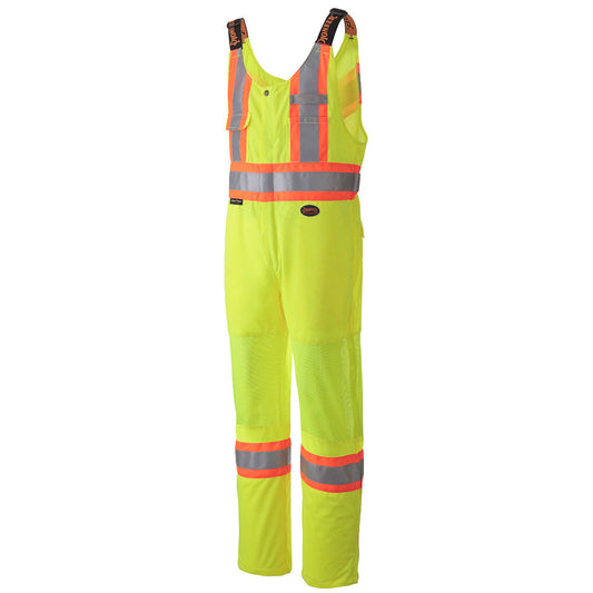 Pioneer 6000 Traffic Safety Overalls - Mesh Arm & Leg Panels - Hi-Vis Yellow/Green