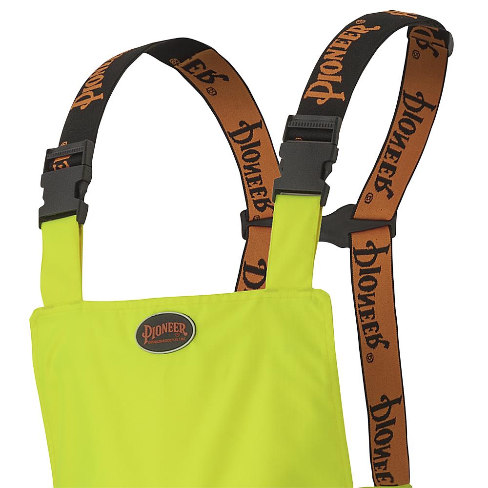 PIONEER Hi-Vis 300D Ripstop Polyester Waterproof Safety Bib Pants - Hi-Vis Yellow/Green