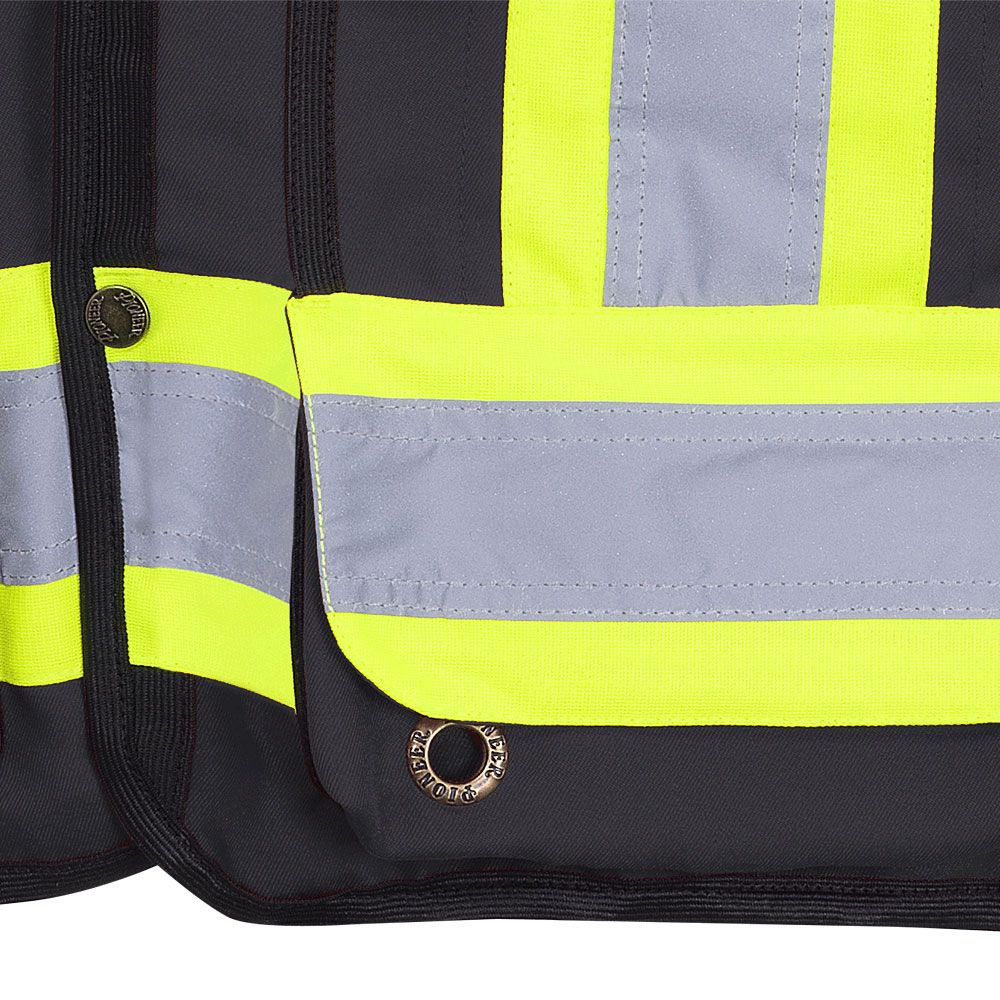 Pioneer Hi-Vis 150D Poly Twill Surveyor's Safety Vest - Snap Closure