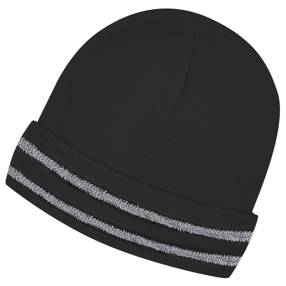 Pioneer Hi-Vis Reflective Safety Toque - Black - One Size Fits All