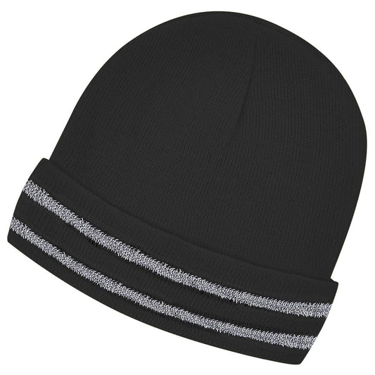 Pioneer Hi-Vis Reflective Safety Toque - Black - One Size Fits All