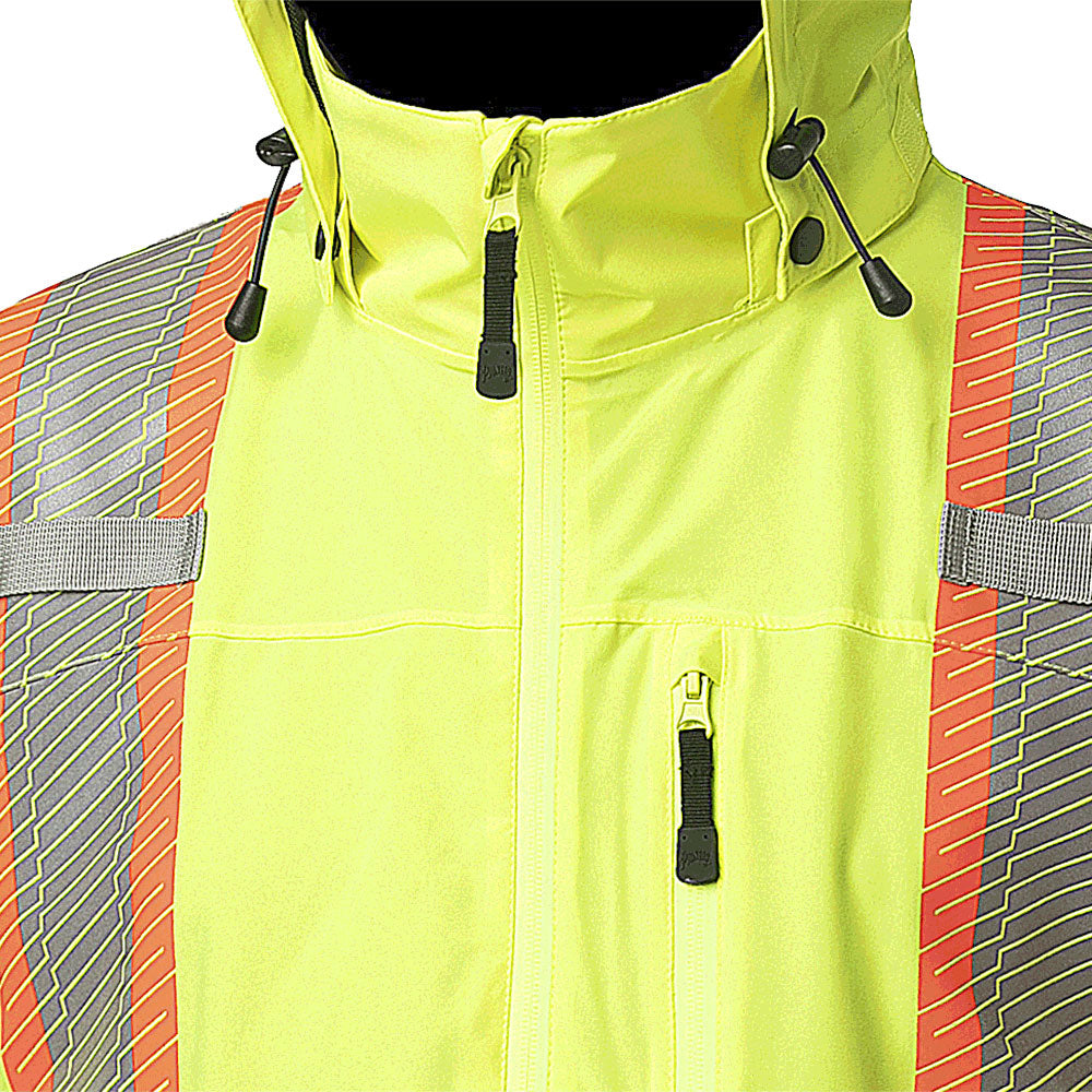Pioneer Premium Hi-Vis Waterproof Softshell Safety Jacket - Hi-Vis Yellow/Green